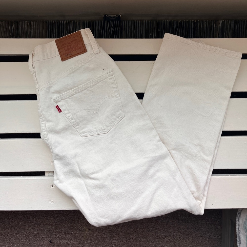 LEVI’S 501 90’s straight cream jeans
